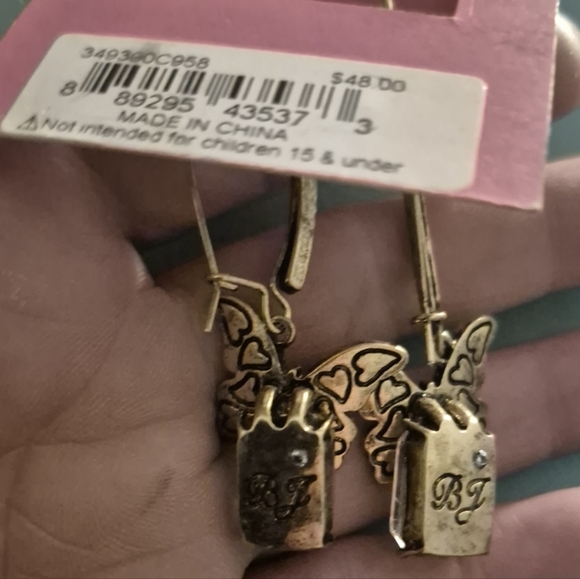 Betsey Johnson Blue & Pink Butterfly Earrings NEW NWT $48.00 - Picture 3 of 6